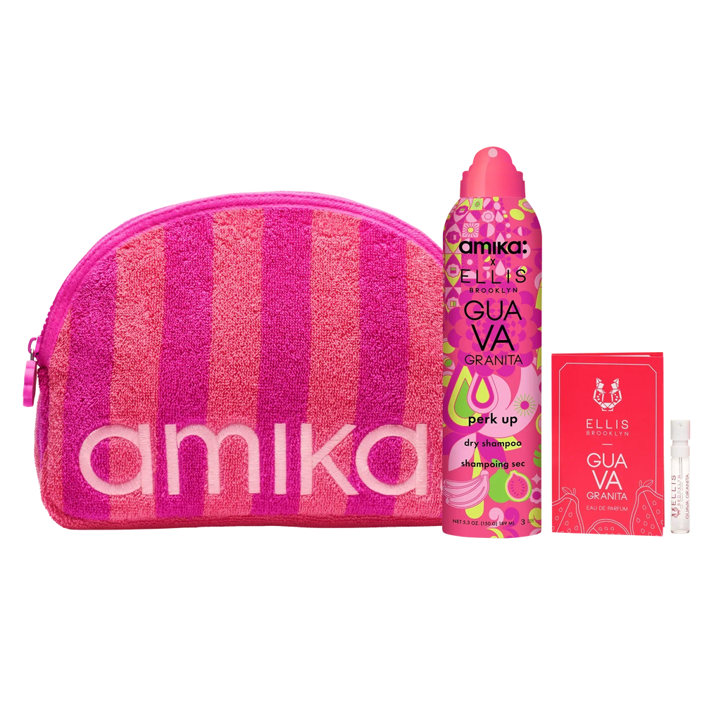 amika x Ellis Brooklyn limited-edition perk up GUAVA GRANITA dry shampoo bundle set