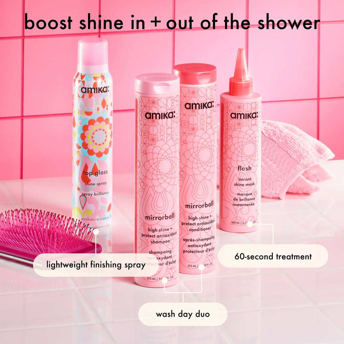 mirrorball high shine + protect antioxidant shampoo - 9.2 oz / 275 ml